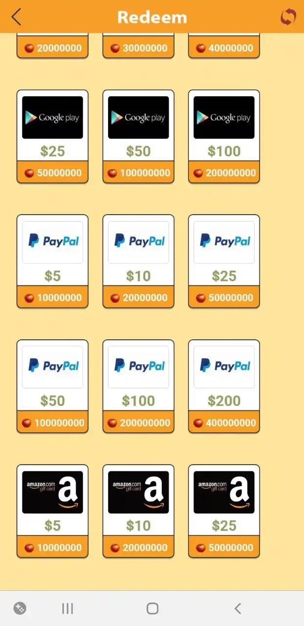 Zona di prelievo per convertire le mele in soldi su paypal o buoni amazon