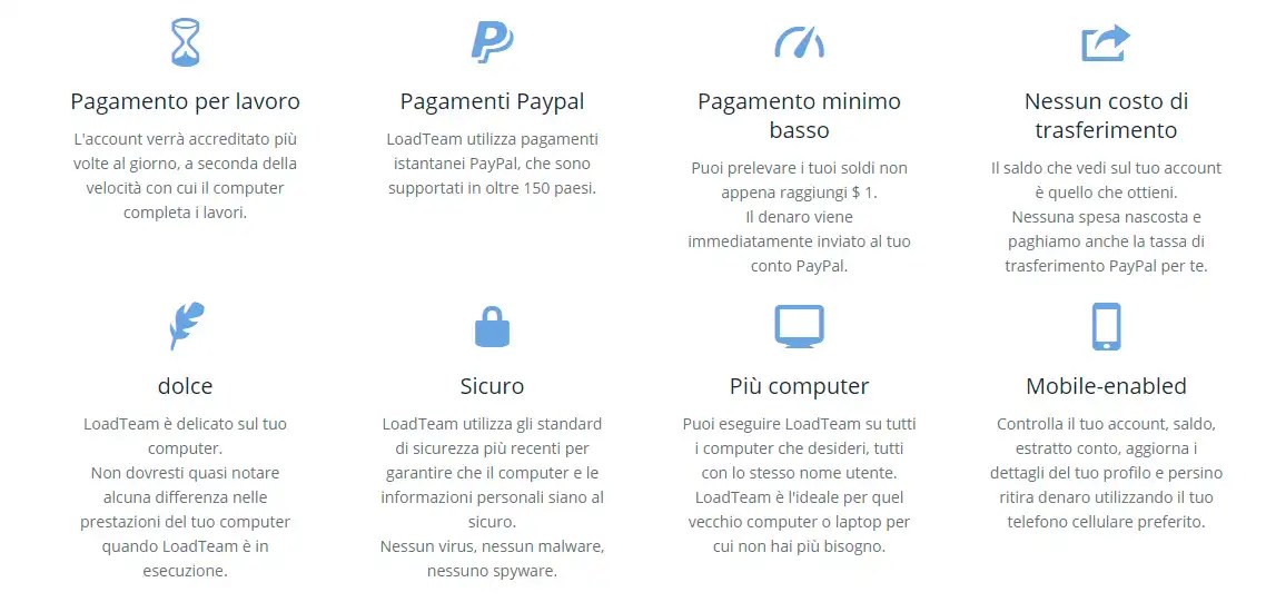 Schermata principale del sito per guadagnare soldi su paypal