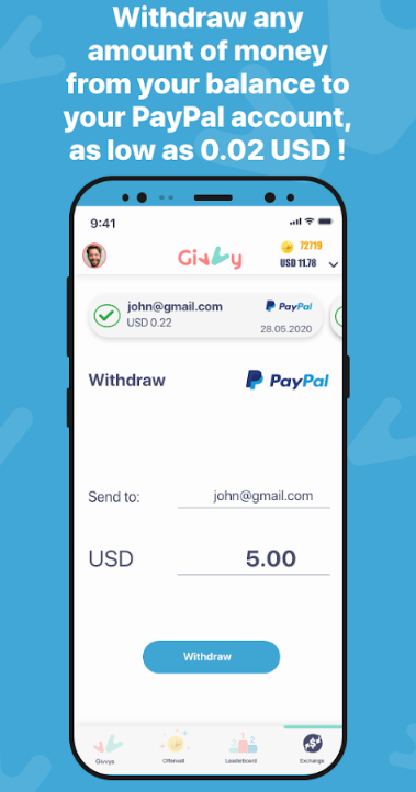 givvy paypal payment