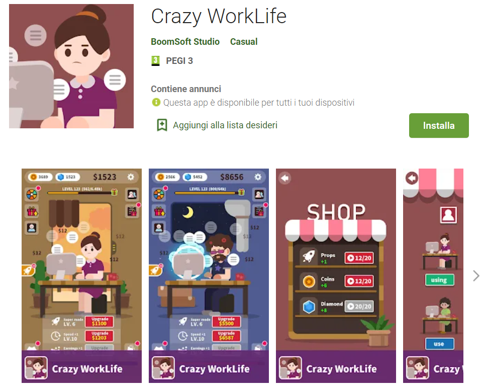 Crazy WorkLife App Soldi su paypal